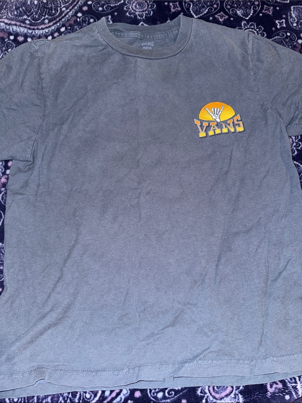 Vans Gray Short-Sleeve Tee with Yellow Logo
